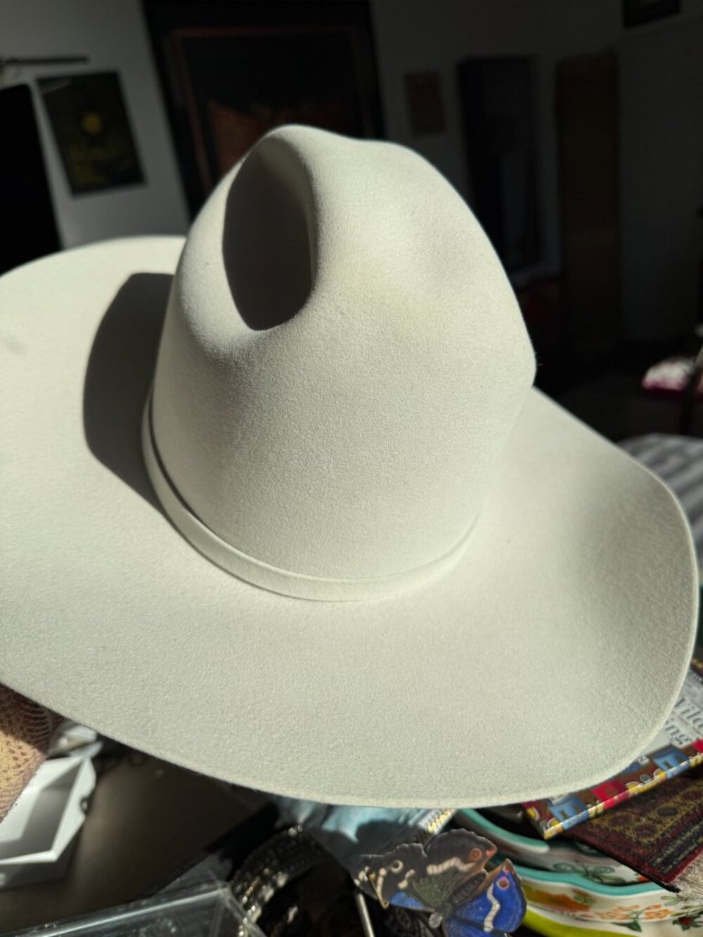 Bailey Texas 5X Beaver Cowboy Hat Size 6 3/4 Silver Buckle 5923